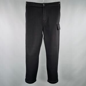 HELMUT LANG Size 32 Black Modal Side Tabs Casual Pants